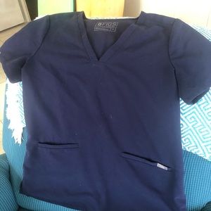Figs navy scrub top